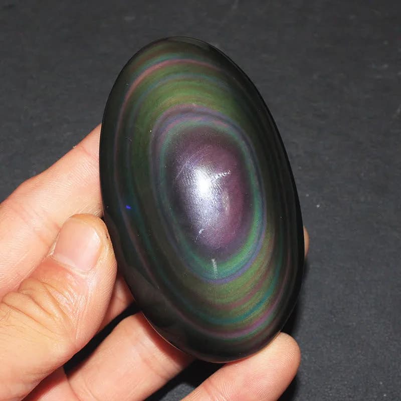 Pierres palmiers en obsidienne noire arc-en-ciel naturel, pierres précieuses Feng Shui, énergie de guérison pour la décoration de la maison, pierres Reiki