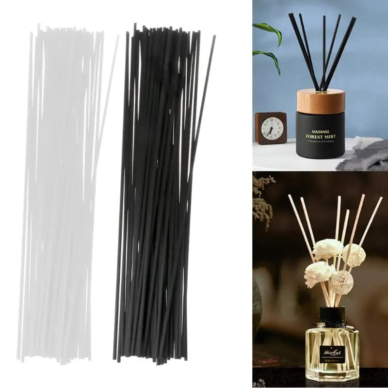 Bâtons de fibres de 30cm x 3mm, 50 pièces/ensemble, tiges d'aromathérapie volatiles pour diffuseur de parfum pour la maison, décoration de la maison