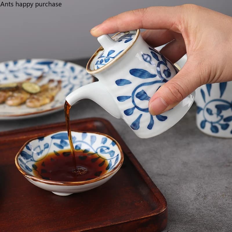 Bouteille d'épices en céramique, Pot de vinaigre, bouteille de Sauce soja, fournitures de cuisine à domicile, conteneur d'épices, bouteilles d'huile, organisateur d'assaisonnement