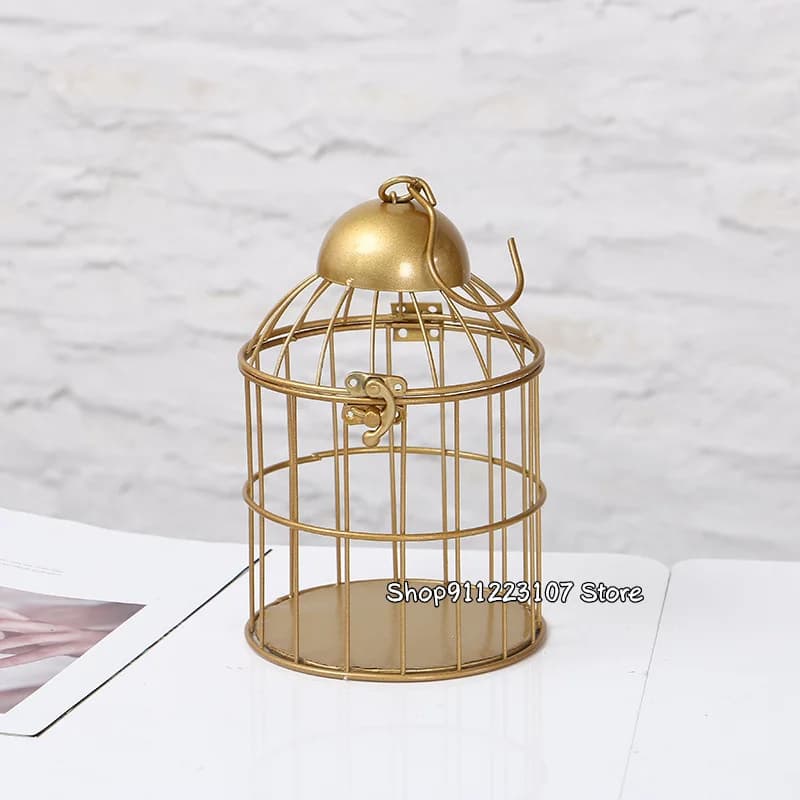Cage à oiseaux en fer rétro européenne