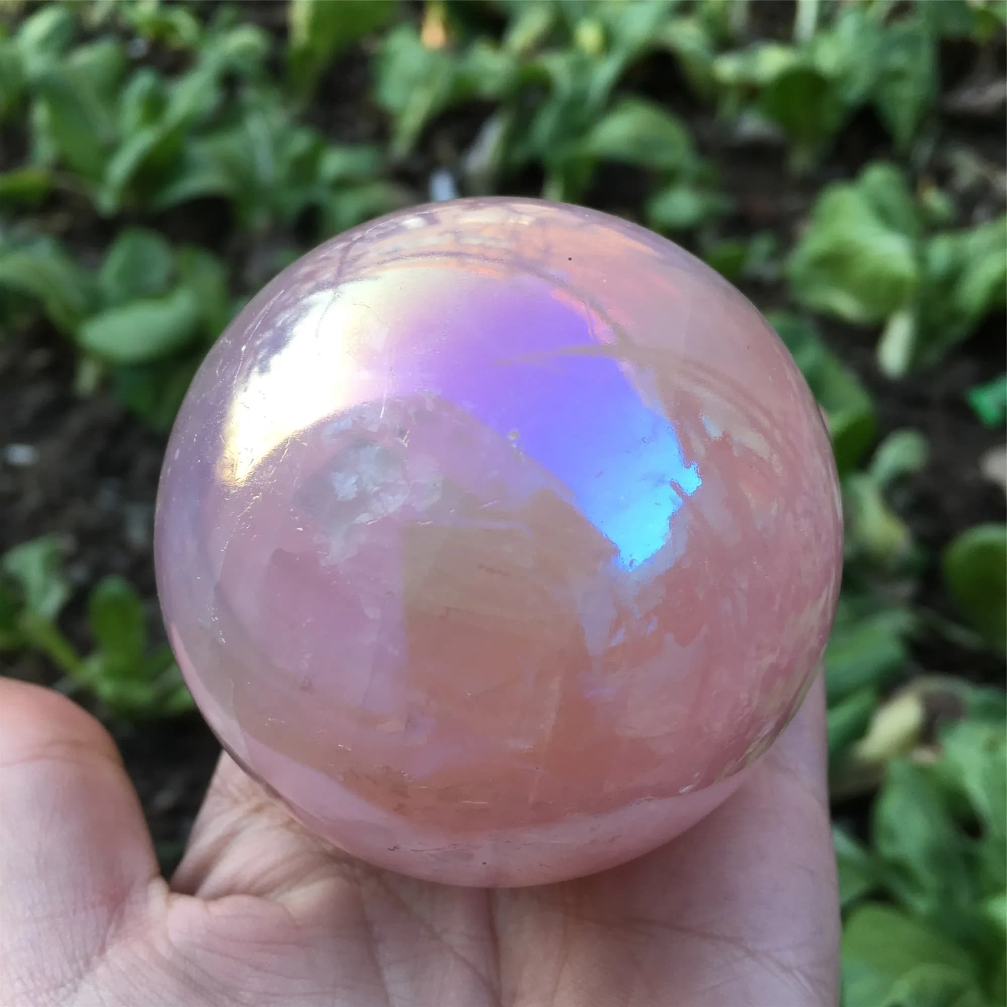 Boule de Cristaux de Quartz Aura Rose, Pierres Naturelles et Minéraux, Sphère de Pierres Précieuses, Décoration de la Maison, Artisanat Feng Shui
