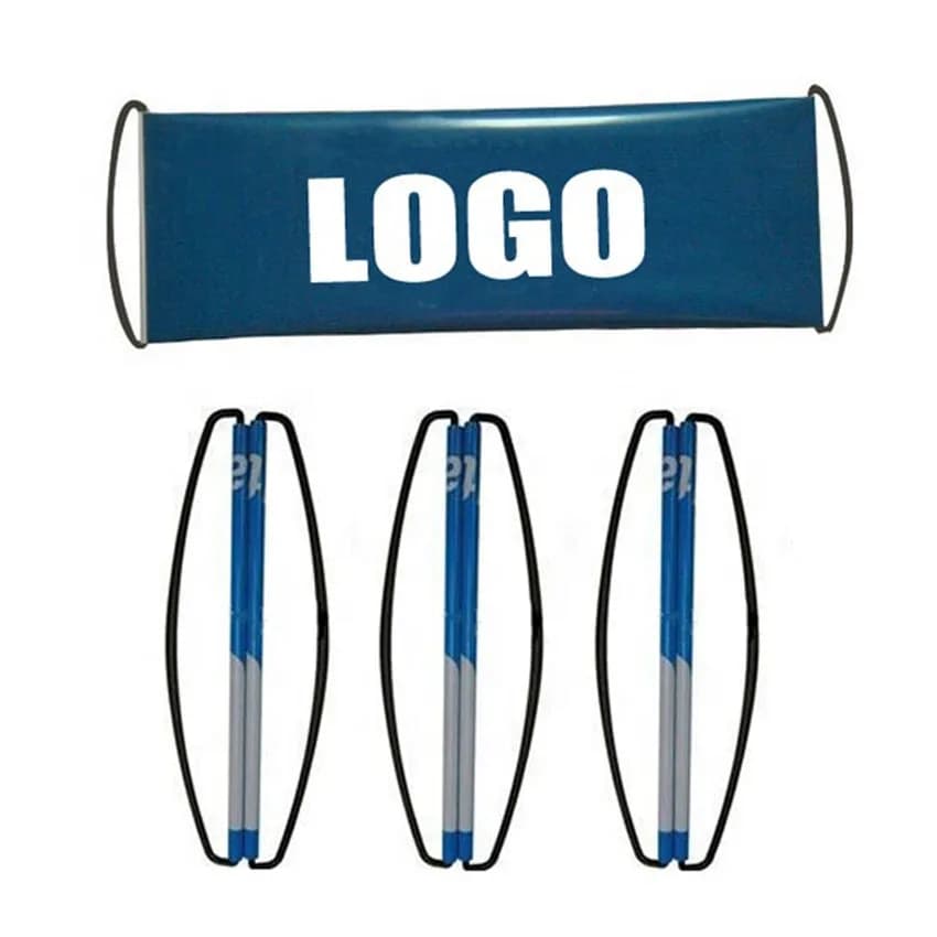 Bannière défilante à main, mini-drapeau imprimé, 24*70cm, enroulable, manuel, rétractable, en tissu polyester, décoration pour les fans de sport, promotion