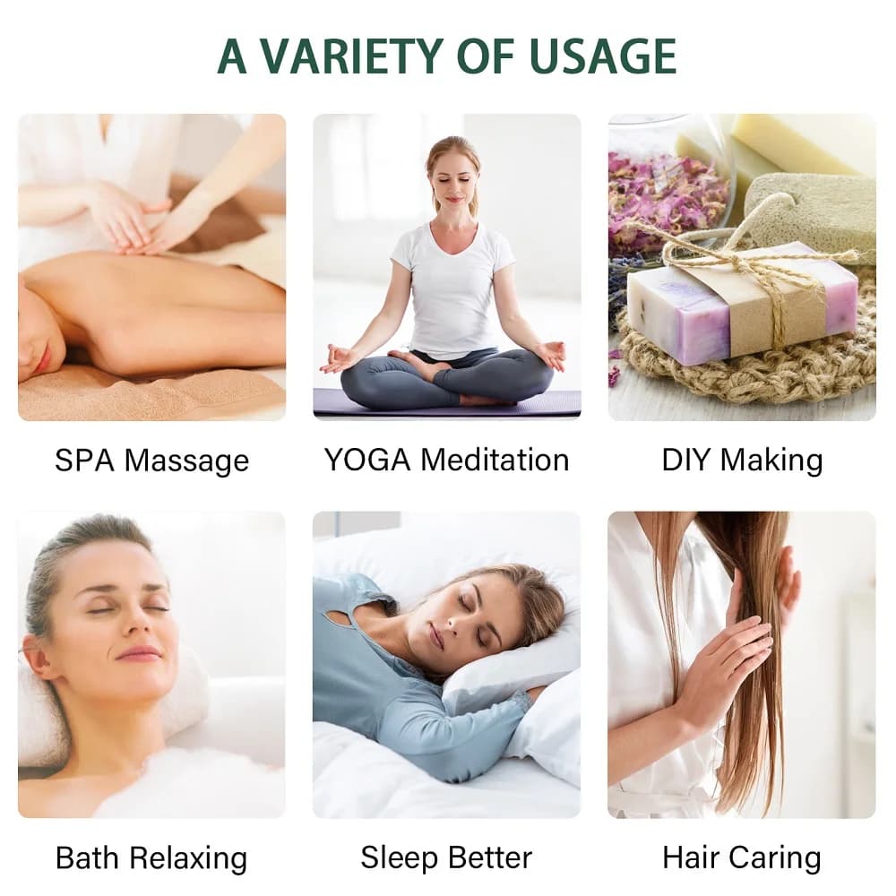 20 pièces Kits boîte-cadeau huile essentielle pour diffuseur pur naturel extrait de plante encens vanille citron menthe jasmin huile d'arbre à thé