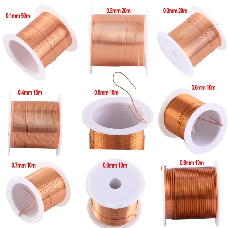 1-3 rouleaux de fil de laque de cuivre 0.06mm -1.2mm câble fil de cuivre fil magnétique émaillé fil d'enroulement de cuivre bobine fil de cuivre