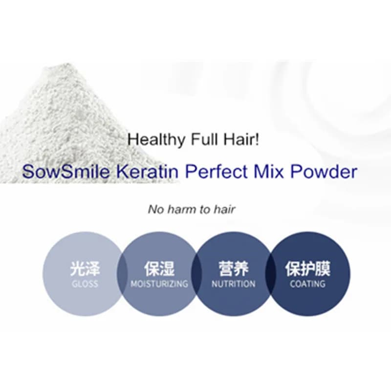 SowSmile 100% kératine collagène soie naturel hydratant réparation cheveux cuir chevelu soin vitamines traitement parfait mélange sérum poudre