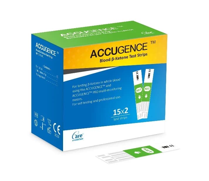 ACCUGENCE – système de mesure de régime Keto, cétone dans le sang, glycémie (GOD), dispositif de surveillance des gouttes et du diabète, remplacement uniquement des bandelettes de Test