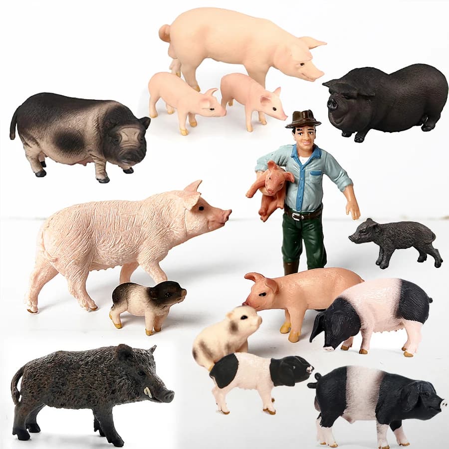 Simulation de sanglier cochon modèle ferme Animal cochon famille ensemble Figurines figurine jouets éducatifs pour enfants décor à la maison