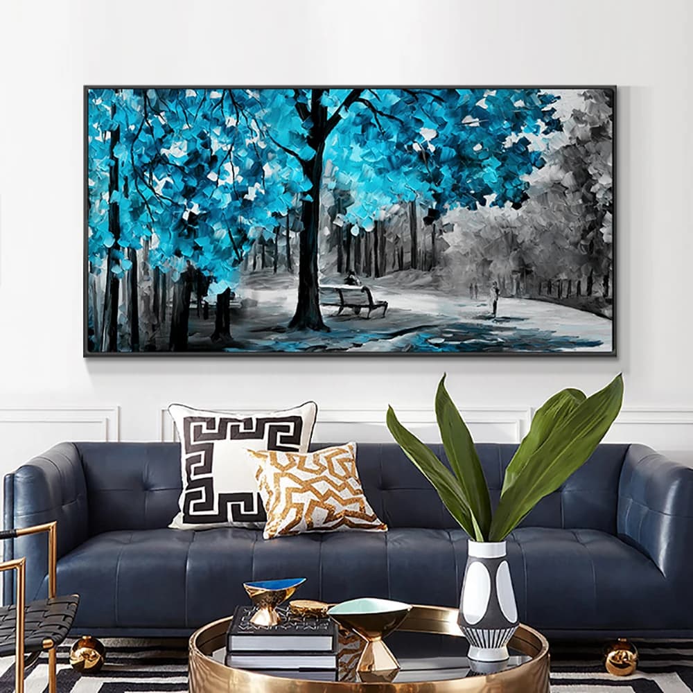 Peinture à l'huile de forêt peinte à la main