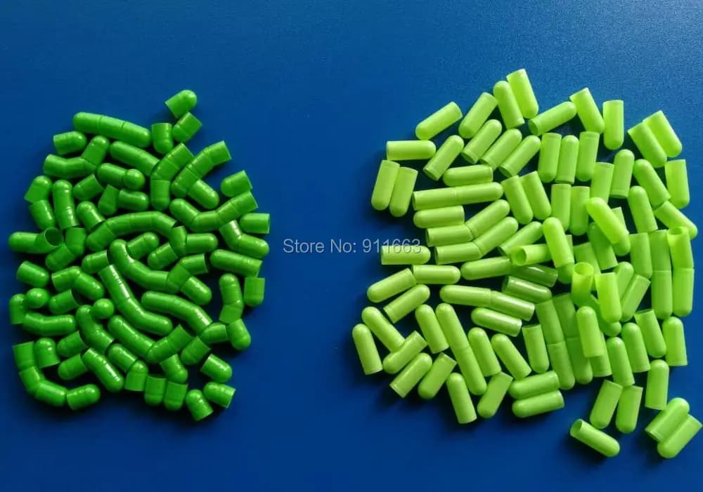Capsules végétariennes MC Gardens, 1,000 pièces, vertes, blanches, claires, transparentes, en cellulose MC, vides (jointes ou séparées)
