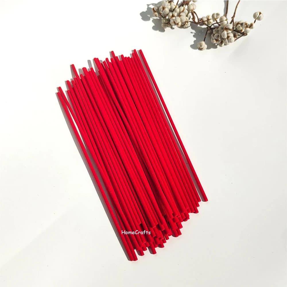 Bâtonnets de rechange pour diffuseur d'huiles essentielles en rotin rouge 3mmx22cm