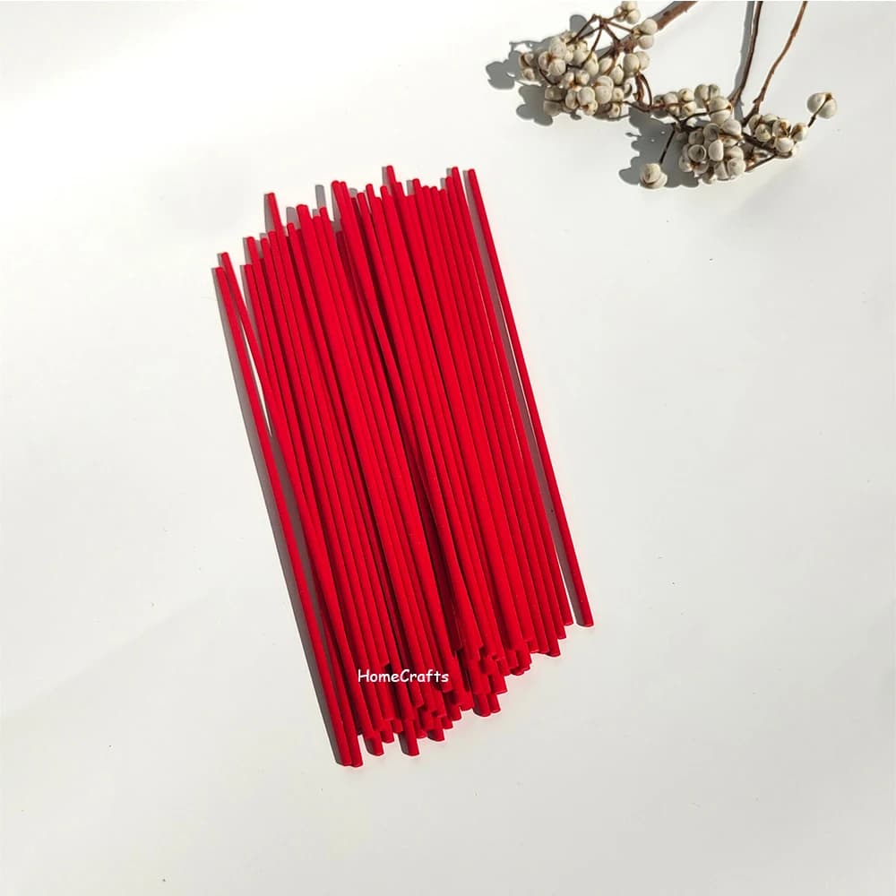 Bâtonnets de rechange pour diffuseur d'huiles essentielles en rotin rouge 3mmx22cm