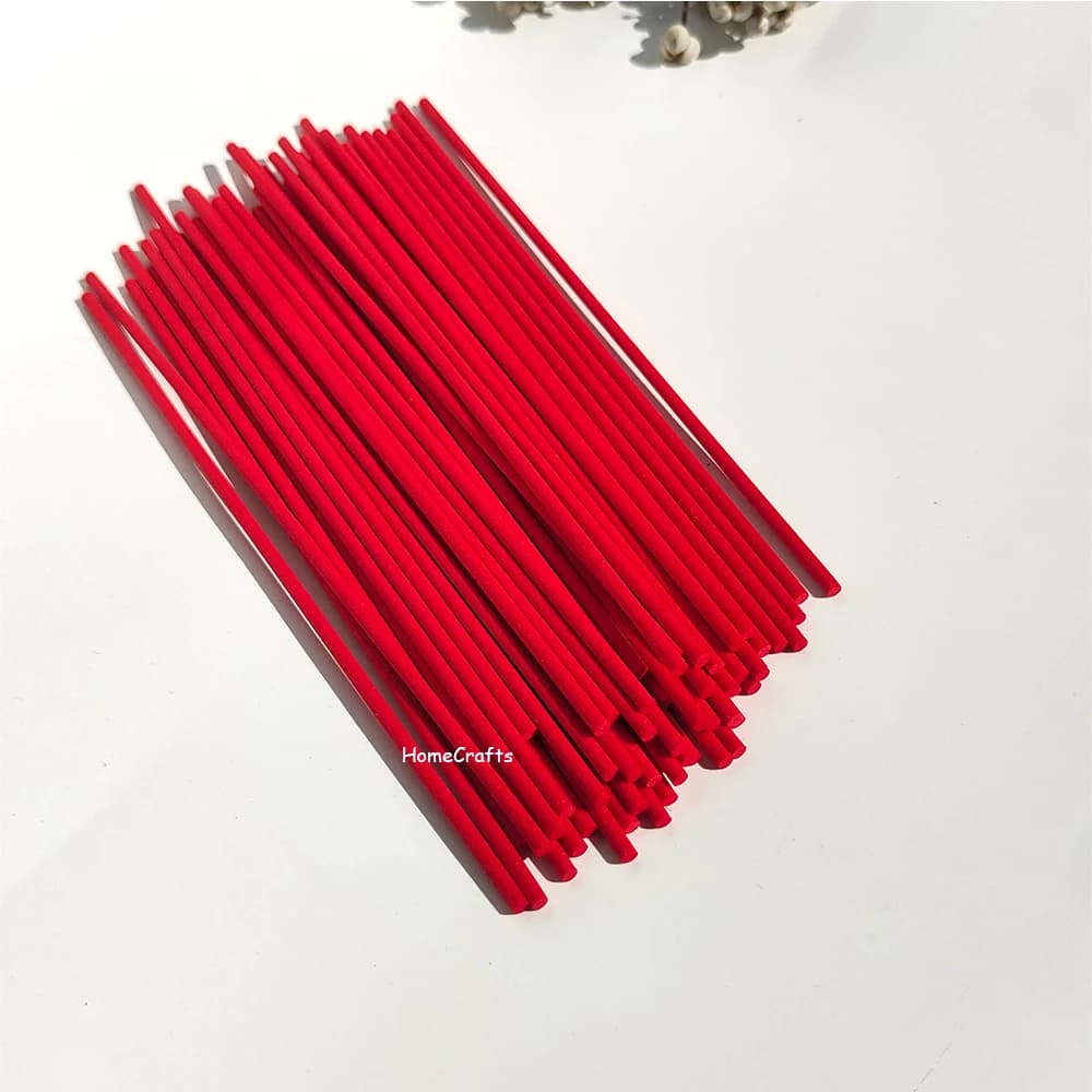 Bâtonnets de rechange pour diffuseur d'huiles essentielles en rotin rouge 3mmx22cm