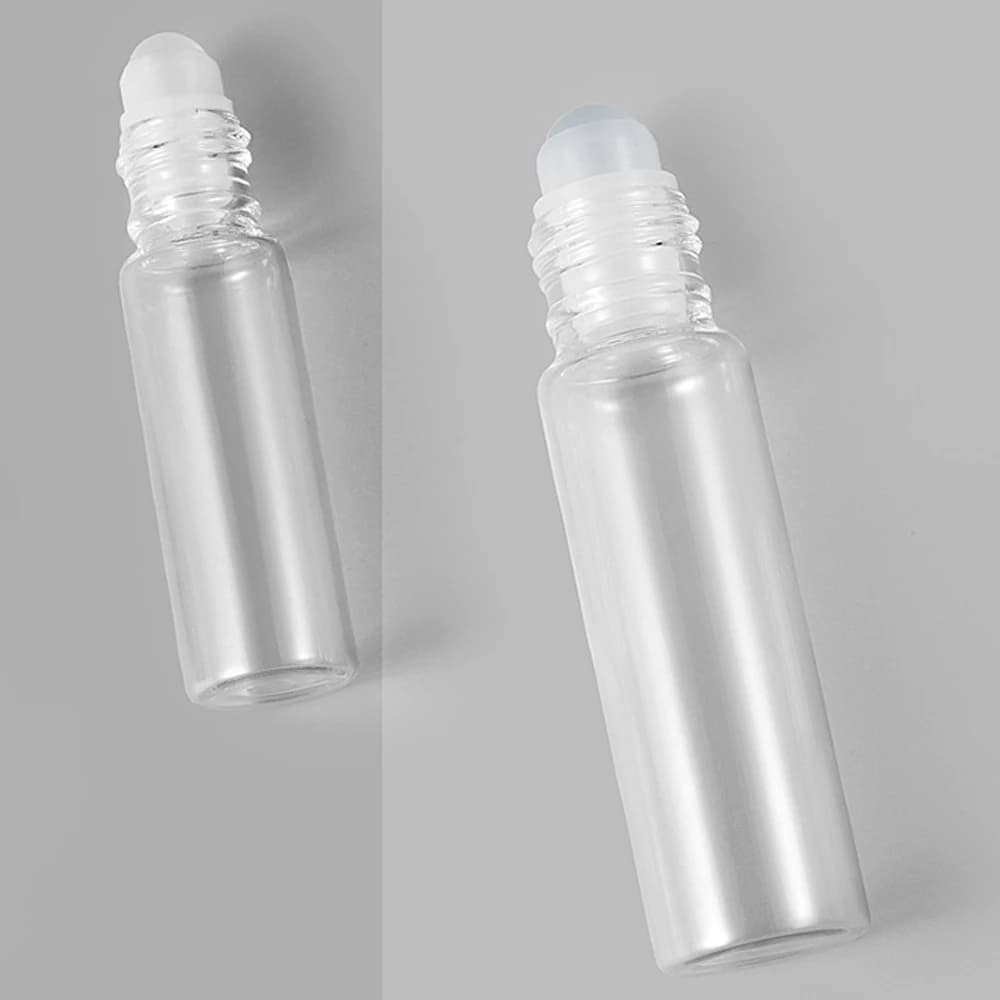 Bouteille en verre transparent pour huile essentielle HI, flacons à bille roulante, échantillon de test de voyage, 10ml, 5ml