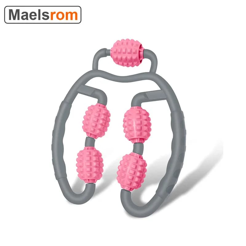 Bâton de rouleau musculaire-masseur de points de déclenchement à 5 boules pour les tissus profonds et la libération myofasciale, rouleau en mousse portable pour les athlètes à R