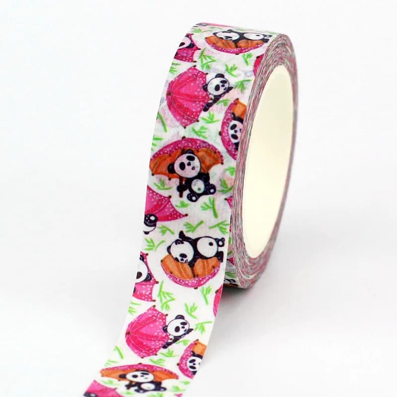 Bandelettes adhésives décoratives pour Scrapbooking, 10 rouleaux/lot, bandelettes de masquage, parapluie, Panda mignon, papeterie