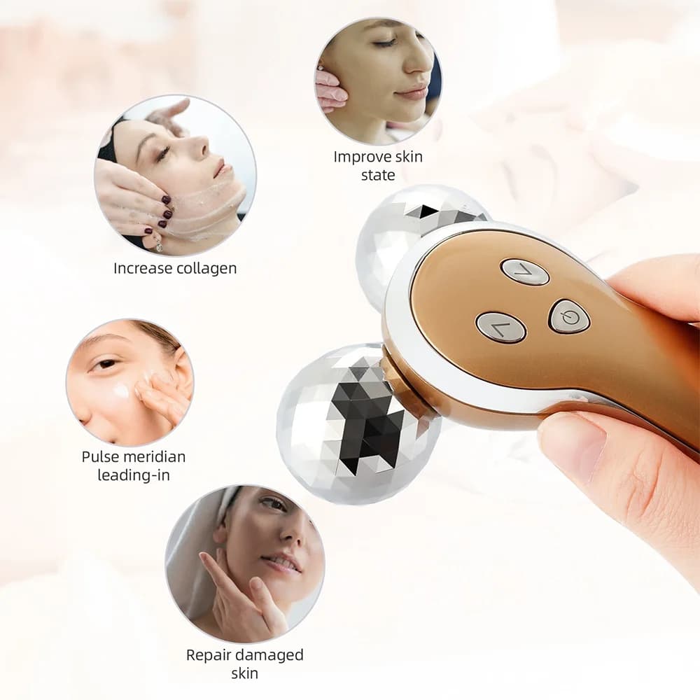 Rouleau de Massage par vibrations EMS pour le visage