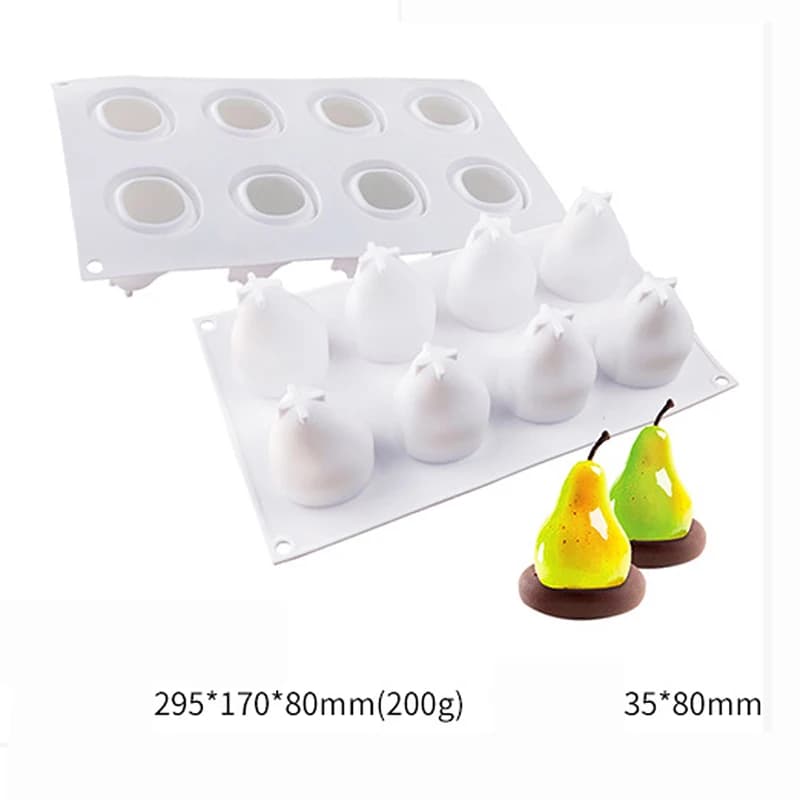 Moule à gâteau en Silicone, série ananas, poire, pêche, fruits, mangue, Orange, Mousse de cuisson, fraise, Dessert français, 1 pièces