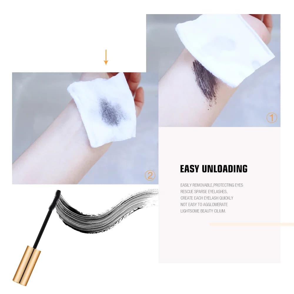 O.TWO.O Mascara 3D allongement des cils noirs Extension des cils cils cils brosse beauté maquillage longue tenue couleur or Mascara