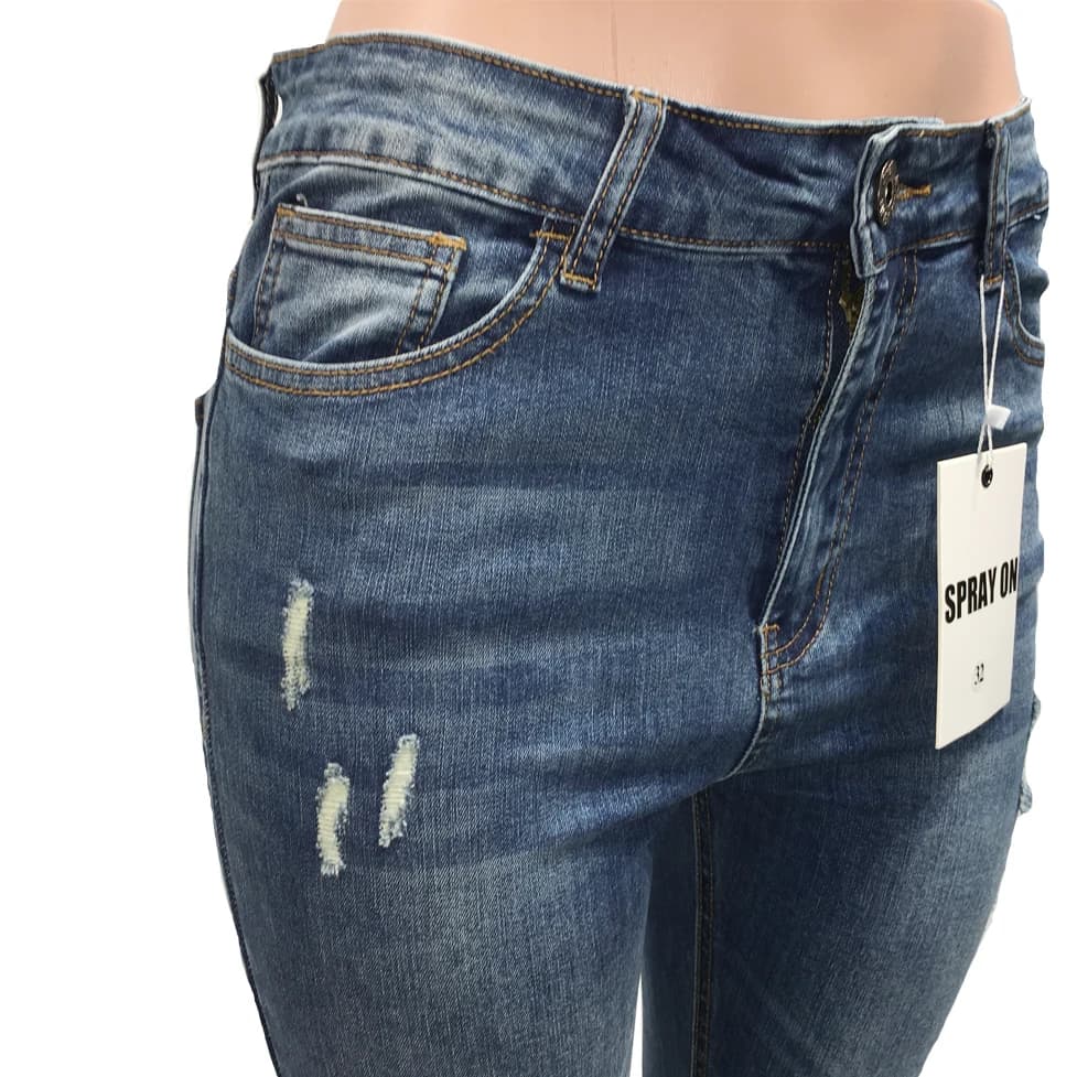 Jean déchiré pour hommes, pantalon en Denim extensible, Super slim, élastique, à la mode