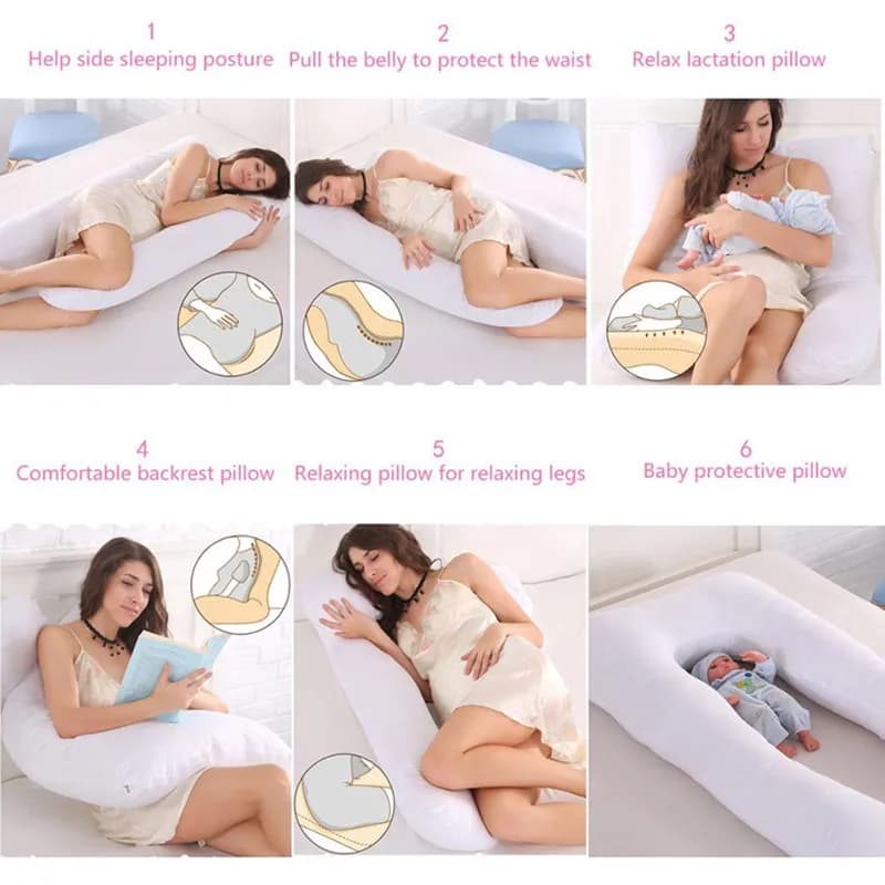 PANGDUBE oreiller de grossesse 130*70 cm oreiller de taille de couchage pour les femmes enceintes oreiller d'allaitement coussin d'allaitement pour les femmes