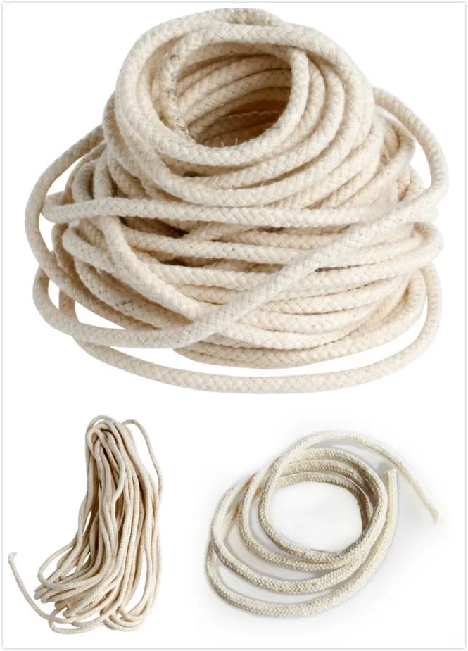Longueur 10 m/diamètre 4mm lampe à huile ronde en coton brûleur de mèche
