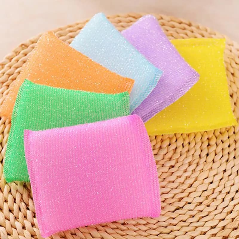 Tampon à récurer à l'huile antiadhésif de cuisine, chiffon de nettoyage à l'huile, chiffon de lavage pour laver, serviette, brosse, bol, éponge, 4 pièces