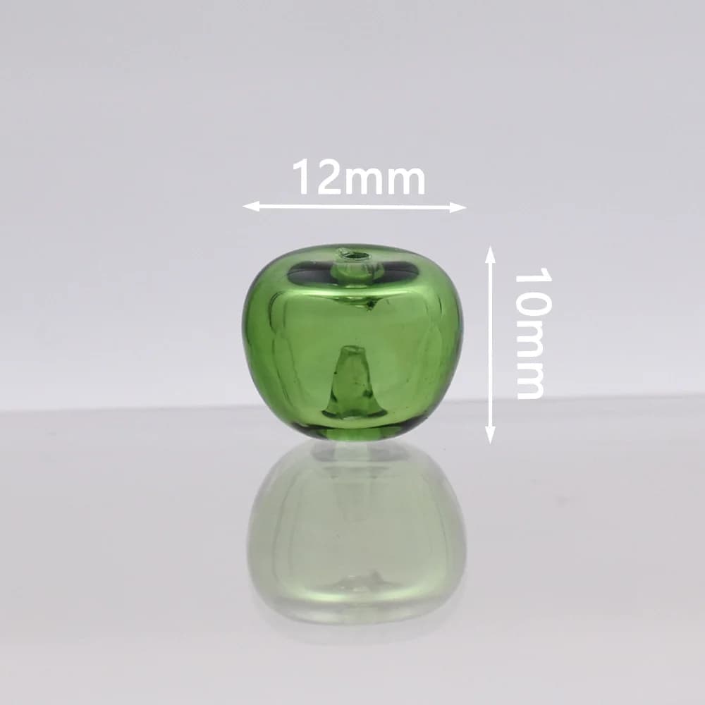 Bouteille en verre de pomme de couleur, pendentif diffuseur de parfum, huile essentielle rechargeable, aromathérapie avec bouchon de perles pour la fabrication de bijoux, 1 pièce