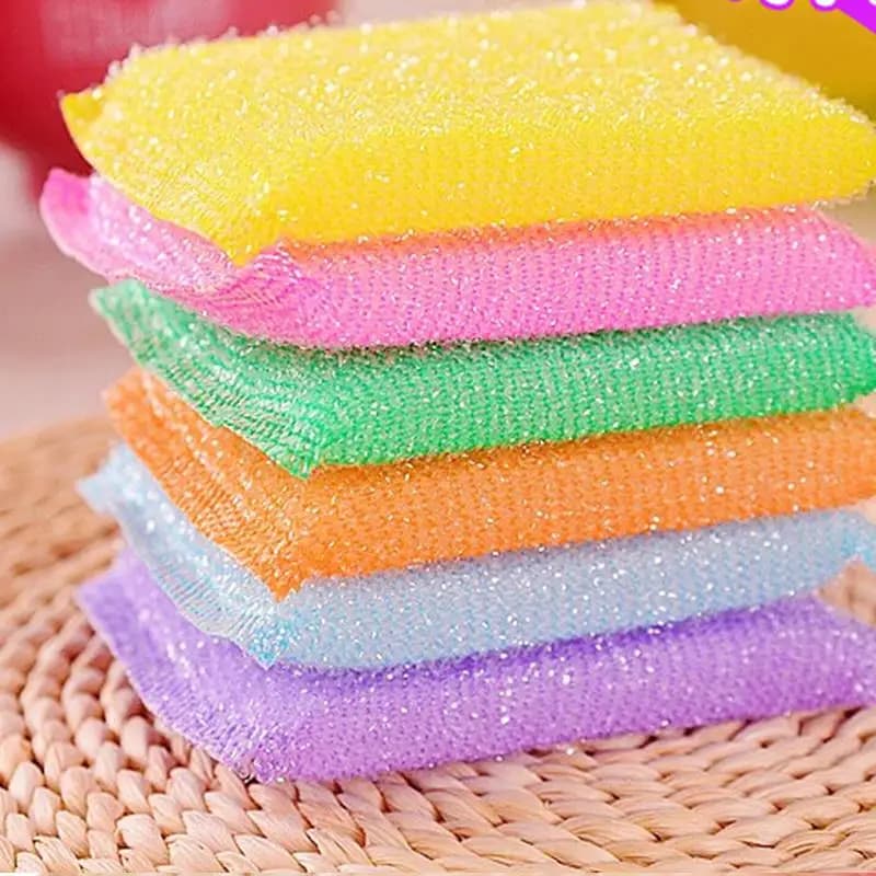 Tampon à récurer à l'huile antiadhésif de cuisine, chiffon de nettoyage à l'huile, chiffon de lavage pour laver, serviette, brosse, bol, éponge, 4 pièces