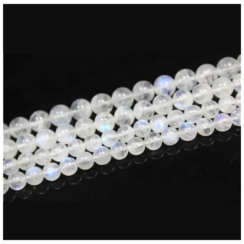 Pierre de lune naturelle, perles rondes lisses, 4mm, 5mm, 6mm, 8mm, 9mm, bleue brillante, pour la fabrication de bijoux à bricoler soi-même, vente en gros