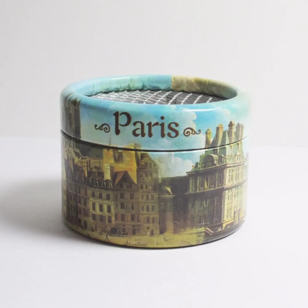 Boîte à musique à manivelle en papier Paris City, thème La Vie en Rose