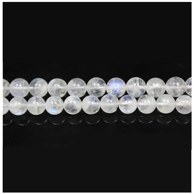Pierre de lune naturelle, perles rondes lisses, 4mm, 5mm, 6mm, 8mm, 9mm, bleue brillante, pour la fabrication de bijoux à bricoler soi-même, vente en gros