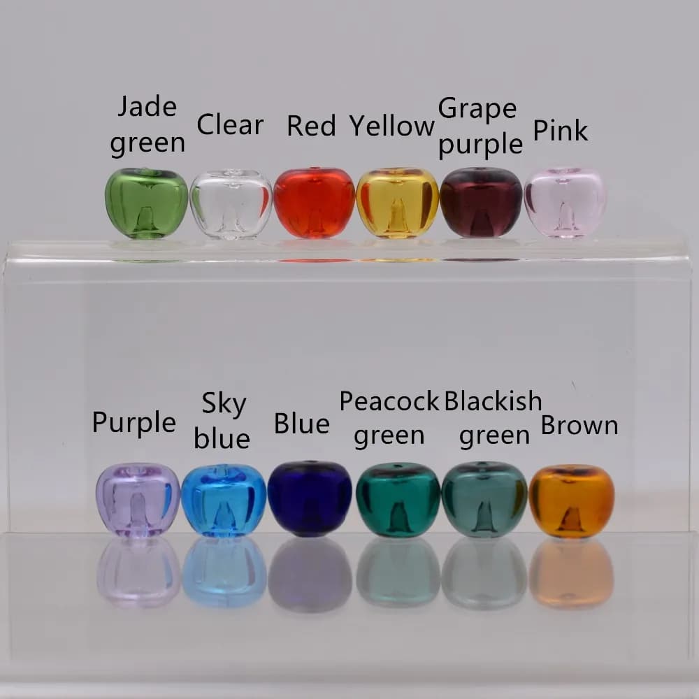 Bouteille en verre de pomme de couleur, pendentif diffuseur de parfum, huile essentielle rechargeable, aromathérapie avec bouchon de perles pour la fabrication de bijoux, 1 pièce
