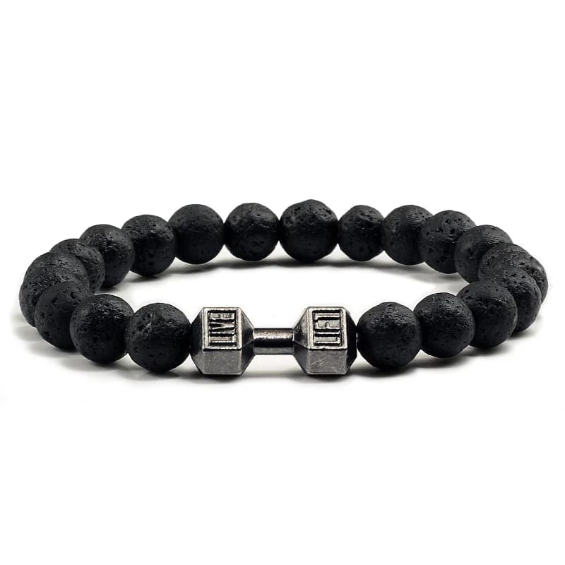 Bracelet en pierre volcanique naturelle pour hommes et femmes