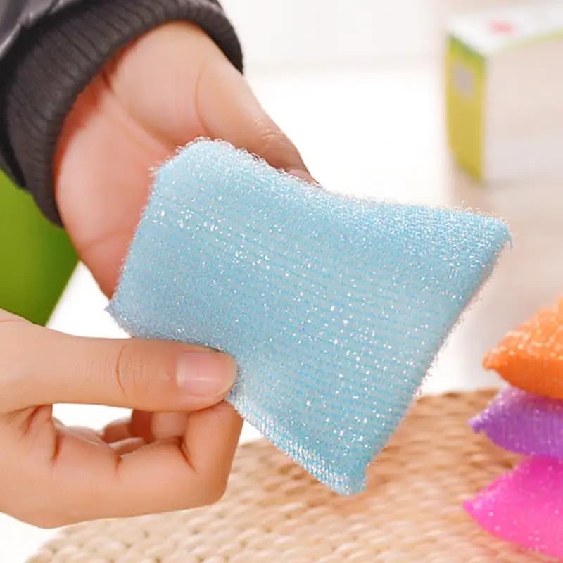 Tampon à récurer à l'huile antiadhésif de cuisine, chiffon de nettoyage à l'huile, chiffon de lavage pour laver, serviette, brosse, bol, éponge, 4 pièces