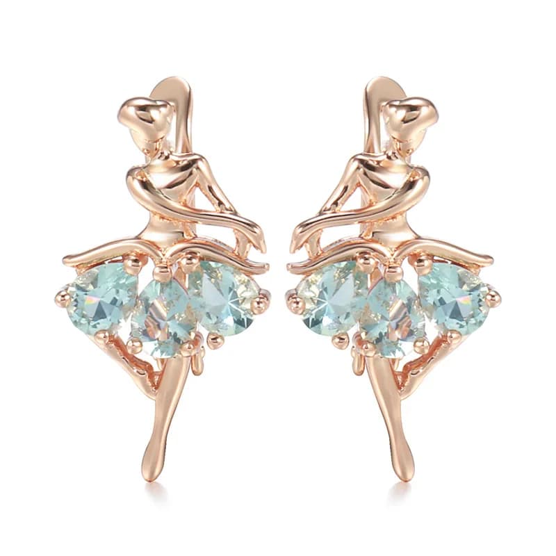Boucles d'oreilles en or Rose véritable pour femmes, bijoux de fiançailles, de mariage, magnifiques cadeaux de luxe pour filles, en or massif 14k