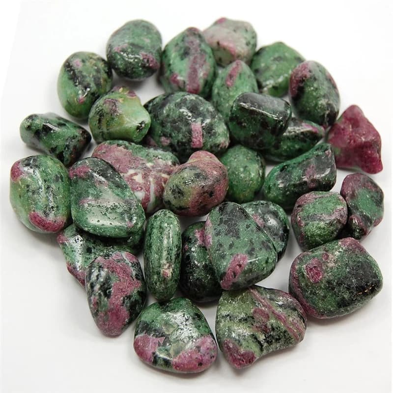 Pierres précieuses polies en pierre précieuse naturelle, rubis, zoïte, pour décoration de jardin