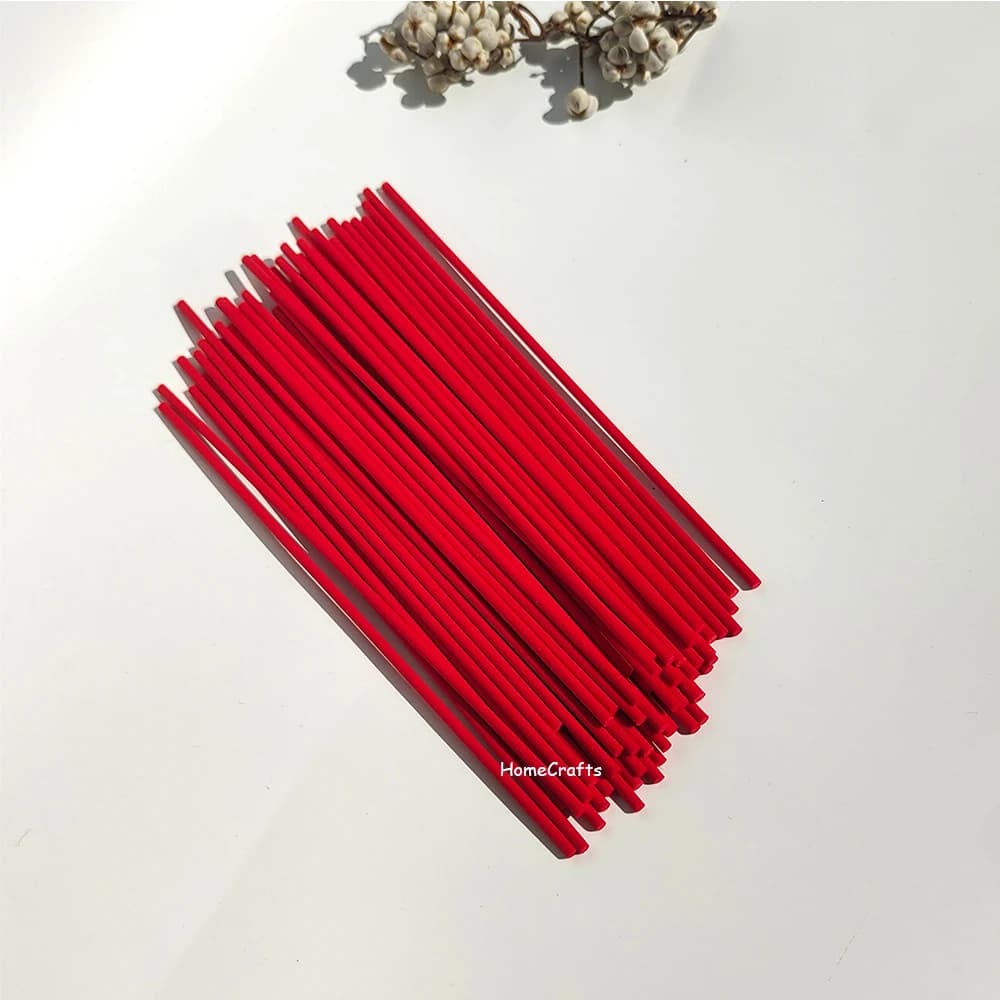 Bâtonnets de rechange pour diffuseur d'huiles essentielles en rotin rouge 3mmx22cm