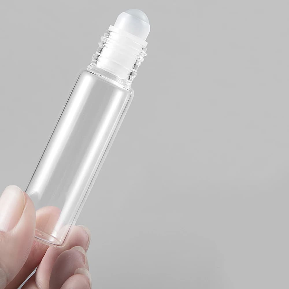 Bouteille en verre transparent pour huile essentielle HI, flacons à bille roulante, échantillon de test de voyage, 10ml, 5ml