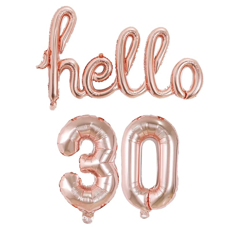 Rold Or Argent Bonjour Foil Ballons Numéro Ballon Anniversaire 18 21 25 30 40 50 Ans Aldult Décorations de fête d'anniversaire Enfants