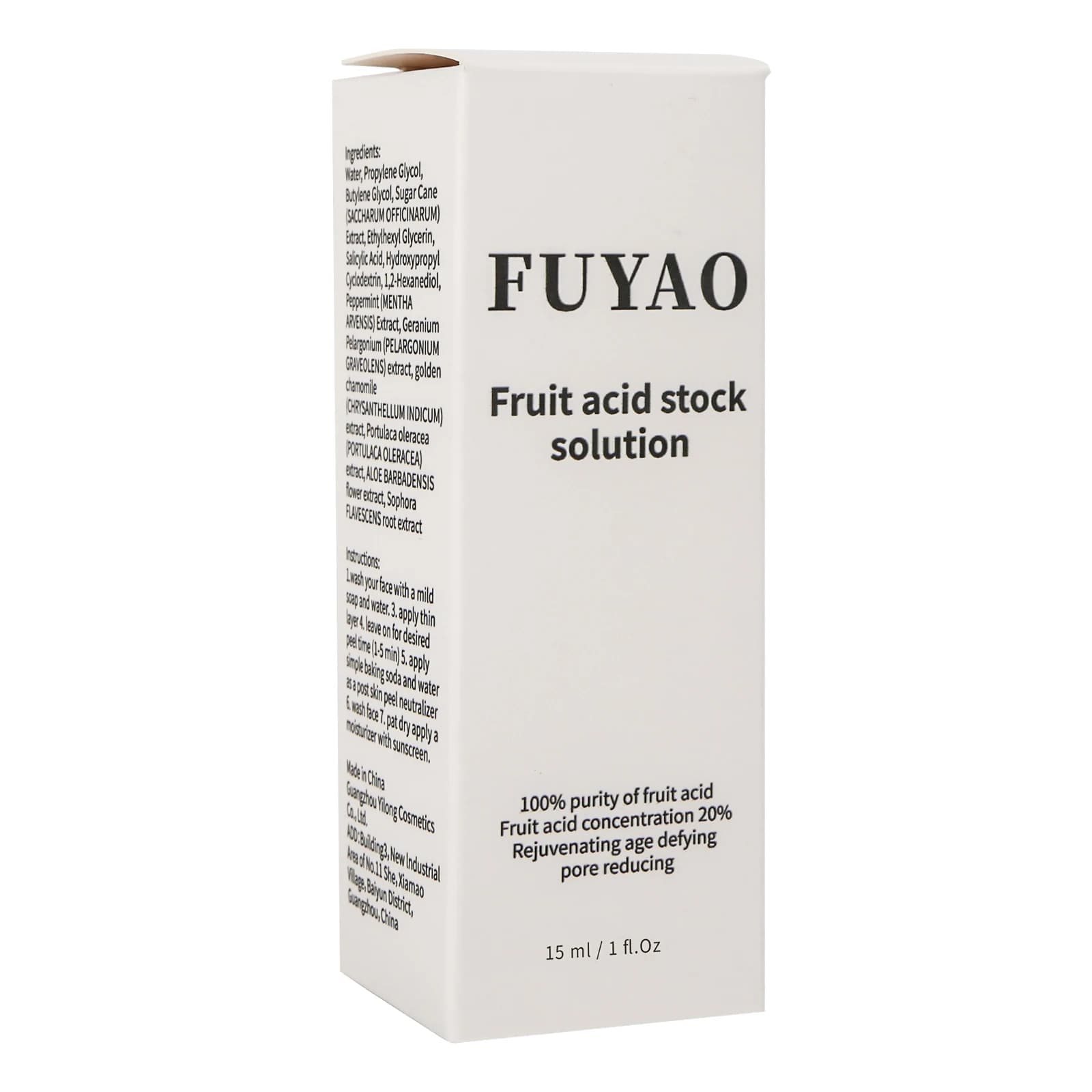 Huile liquide anti-déformable à l'acide glycolique, crème pour le visage, blanchissant, soins de la peau, sérum anti-âge, 20%