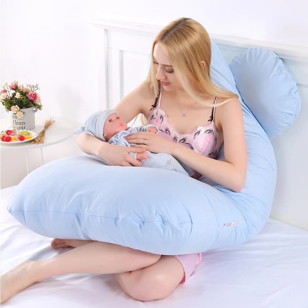 PANGDUBE oreiller de grossesse 130*70 cm oreiller de taille de couchage pour les femmes enceintes oreiller d'allaitement coussin d'allaitement pour les femmes
