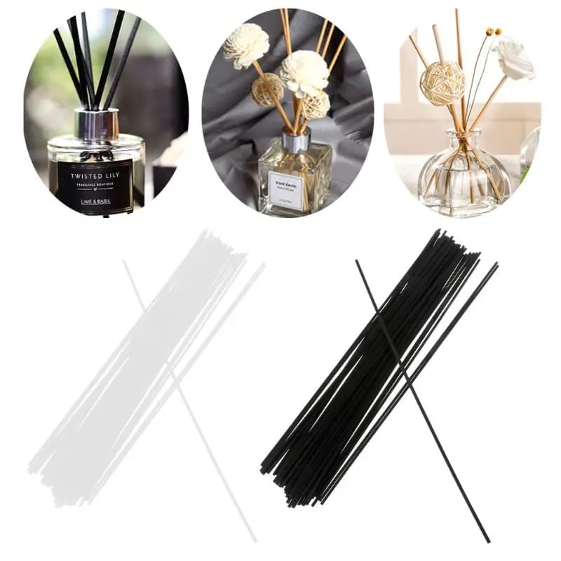 Bâtons de fibres de 30cm x 3mm, 50 pièces/ensemble, tiges d'aromathérapie volatiles pour diffuseur de parfum pour la maison, décoration de la maison