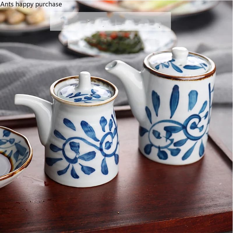 Bouteille d'épices en céramique, Pot de vinaigre, bouteille de Sauce soja, fournitures de cuisine à domicile, conteneur d'épices, bouteilles d'huile, organisateur d'assaisonnement