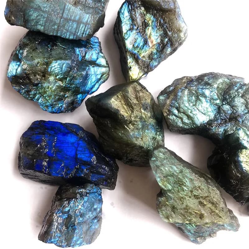 Pierre brute en cristal de Labradorite naturelle colorée, pierre de lune brute, pierre de guérison, artisanat de décoration