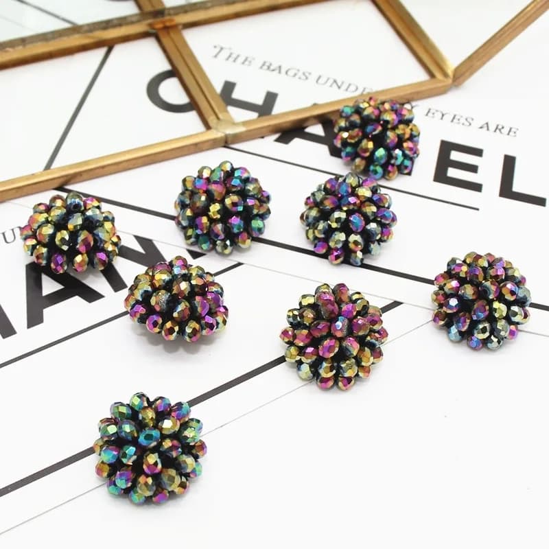 Boutons en cristal boutons de perles faits à la main pulls pour enfants chemises manteaux boutons décoratifs boucles d'oreilles bagues accessoires de bijoux
