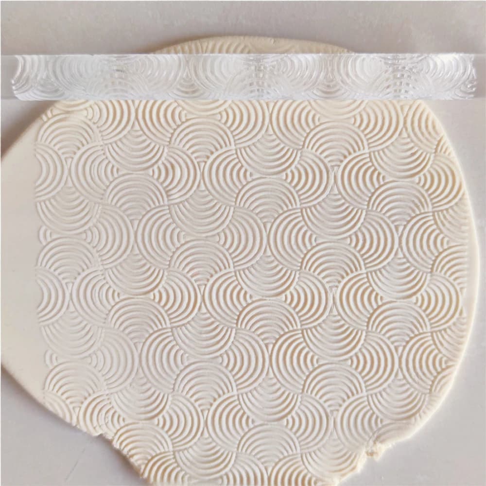 Rouleaux à pâtisserie en acrylique gaufré avec courbe gracieuse, artisanat au sucre fondant texturé, outils de décoration de gâteaux, 3 tailles différentes