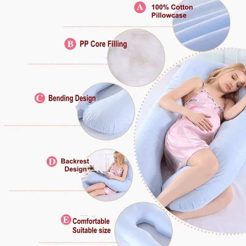 PANGDUBE oreiller de grossesse 130*70 cm oreiller de taille de couchage pour les femmes enceintes oreiller d'allaitement coussin d'allaitement pour les femmes