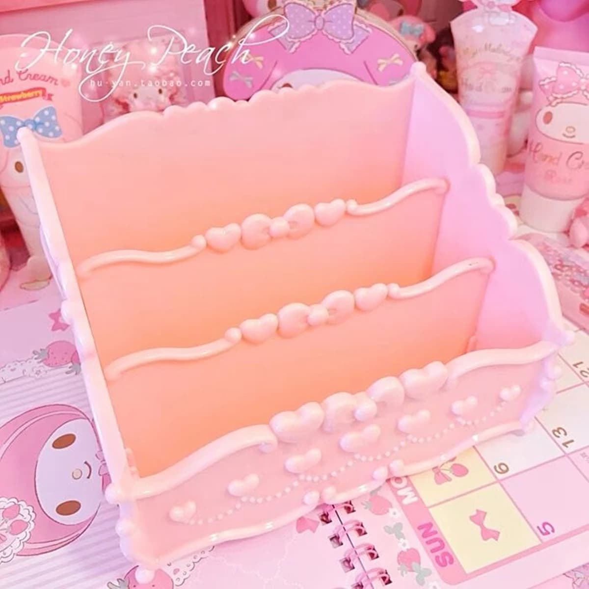 Poinboîte de rangement à nœud pour femmes, étui à bijoux Kawaii rose, conteneur de cosmétiques pour femmes, bureau, fournitures scolaires, document de bonbons