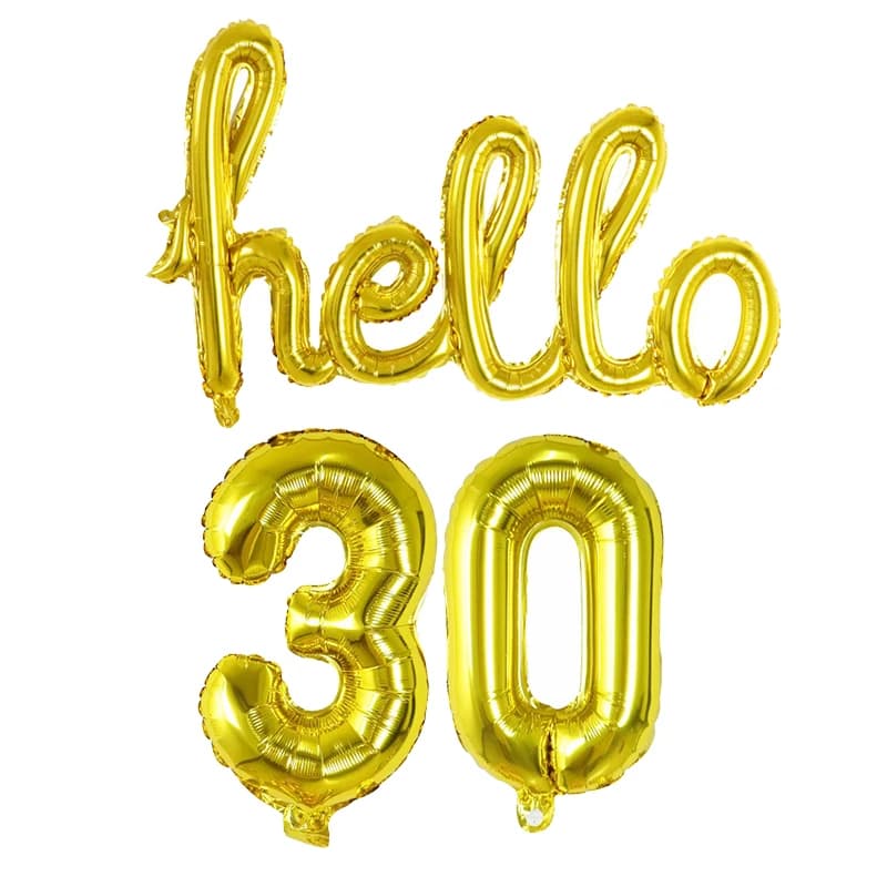 Rold Or Argent Bonjour Foil Ballons Numéro Ballon Anniversaire 18 21 25 30 40 50 Ans Aldult Décorations de fête d'anniversaire Enfants