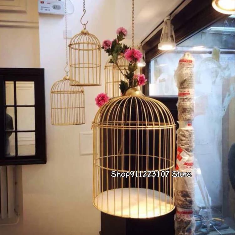 Cage à oiseaux en fer rétro européenne
